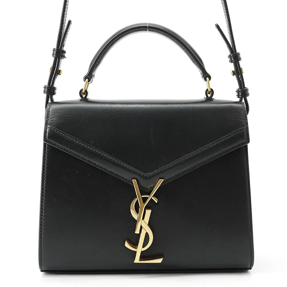 Saint Laurent Paris Cassandra Top Handle Leather 2way Shoulder Bag Black